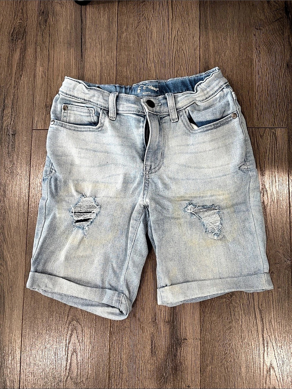 Art Class Boy Distressed Denim Jean Shorts in Blue. Size 19